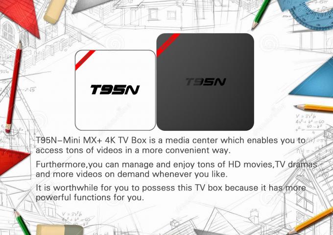 Scheibe Mmc-Karten volles der Medien-Format-Android-intelligente Fernsehkasten-T95n Unterstützungsu