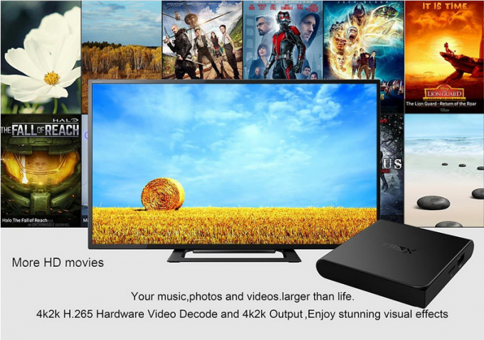 Fernsehkasten-Zusatz-vorinstallierte schwarze Farbe des Plastikt95x Amlogic Android